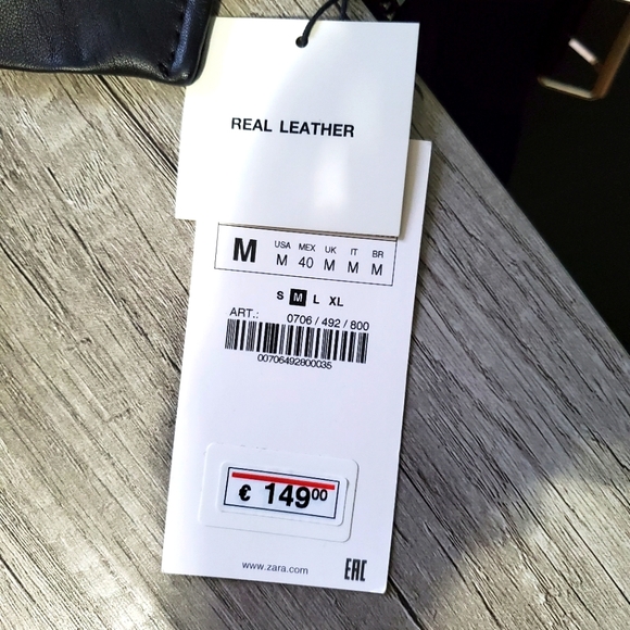 REAL LEATHER BIKER JACKET - Picture 2 of 4